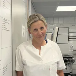 A person in a white shirt